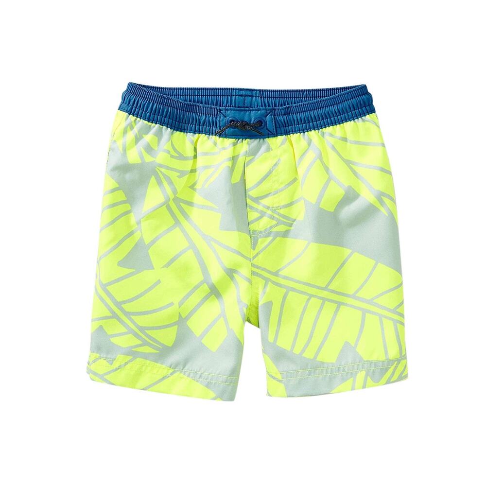 Tea Collection Boys Neon Palms Drawstring Swim Trunks